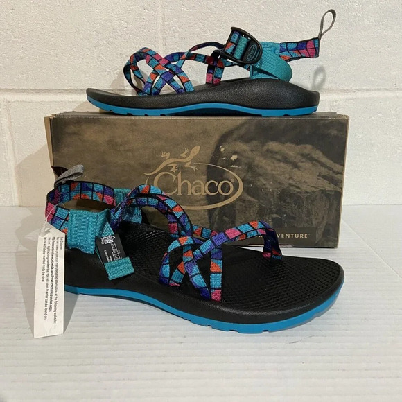 Chaco ZX1 Ecotread Big Kids/Ladies J180264 Break Teal Size 6M - Picture 2 of 10